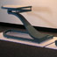 Poolside benches, powdercoated steel and marble