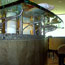 Stainless steel glass counter supports, private residence